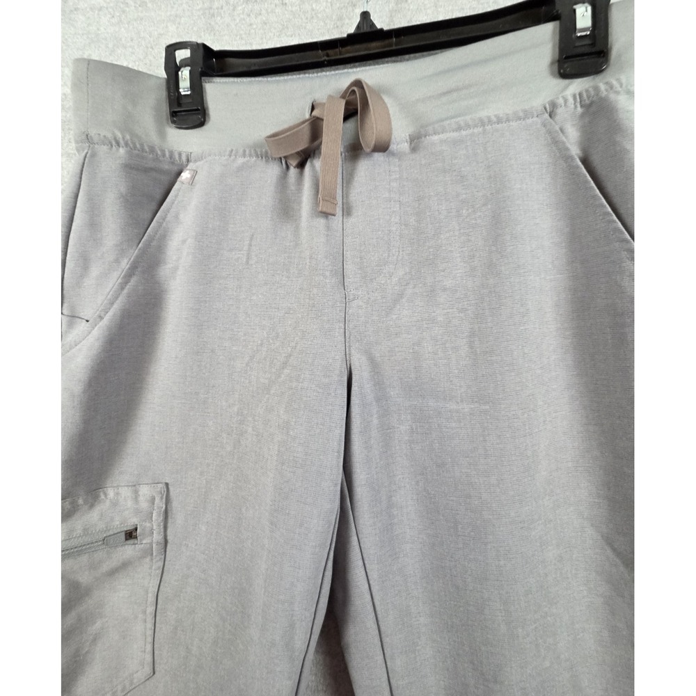 FIGS S Zamora Jogger Scrub Pants Graphite Gray Heather Stretch Medical Work